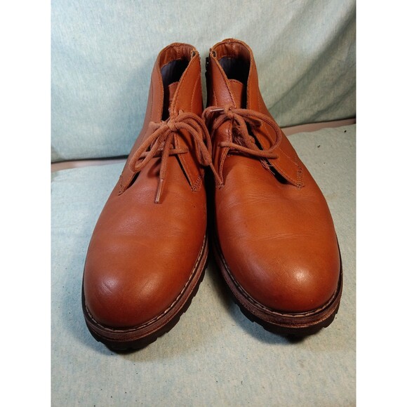 Mark Nason Tan Leather Maple Lace Zipper Boots Mens Size 9.5 - Picture 3 of 5